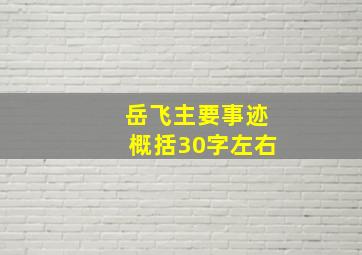 岳飞主要事迹概括30字左右