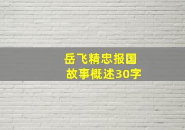 岳飞精忠报国故事概述30字