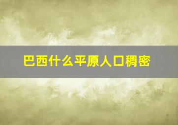 巴西什么平原人口稠密