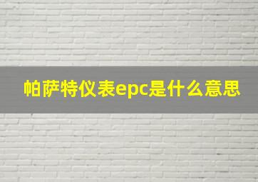 帕萨特仪表epc是什么意思