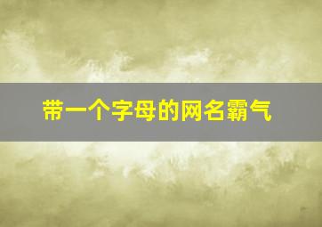 带一个字母的网名霸气