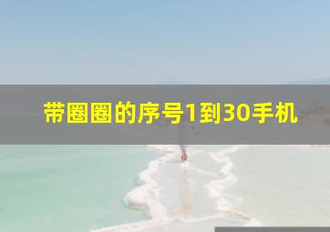 带圈圈的序号1到30手机