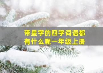 带星字的四字词语都有什么呢一年级上册