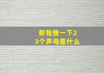 帮我搜一下23个声母是什么