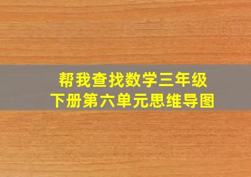 帮我查找数学三年级下册第六单元思维导图