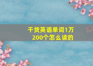 干货英语单词1万200个怎么读的