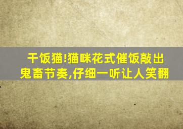 干饭猫!猫咪花式催饭敲出鬼畜节奏,仔细一听让人笑翻