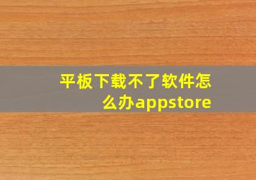 平板下载不了软件怎么办appstore