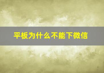 平板为什么不能下微信