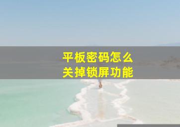 平板密码怎么关掉锁屏功能