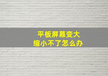 平板屏幕变大缩小不了怎么办