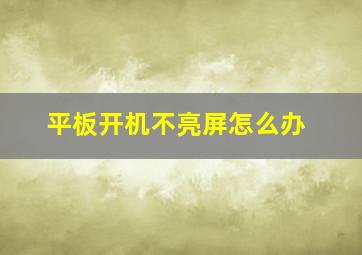 平板开机不亮屏怎么办