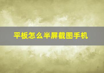 平板怎么半屏截图手机