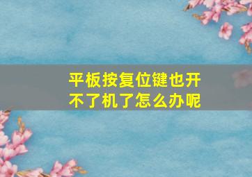 平板按复位键也开不了机了怎么办呢