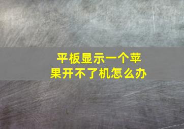 平板显示一个苹果开不了机怎么办