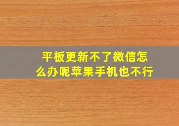 平板更新不了微信怎么办呢苹果手机也不行