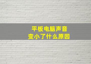 平板电脑声音变小了什么原因