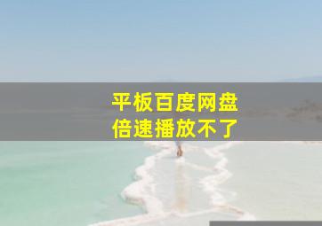 平板百度网盘倍速播放不了