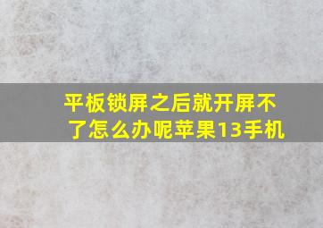 平板锁屏之后就开屏不了怎么办呢苹果13手机