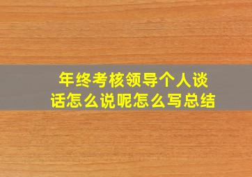 年终考核领导个人谈话怎么说呢怎么写总结