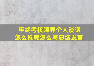 年终考核领导个人谈话怎么说呢怎么写总结发言