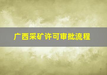 广西采矿许可审批流程