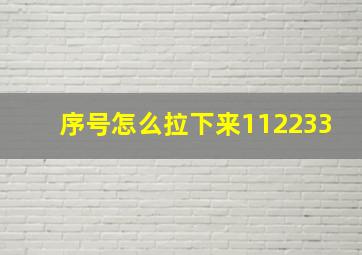 序号怎么拉下来112233