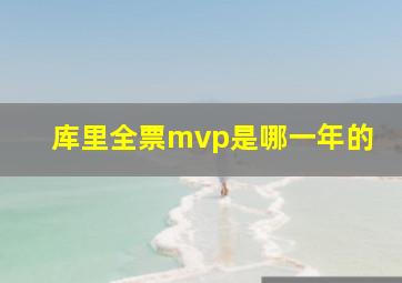 库里全票mvp是哪一年的