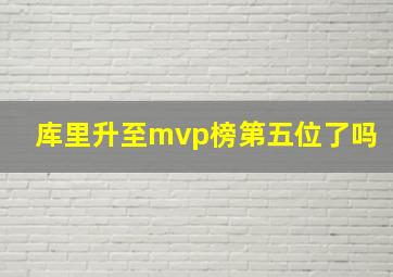 库里升至mvp榜第五位了吗