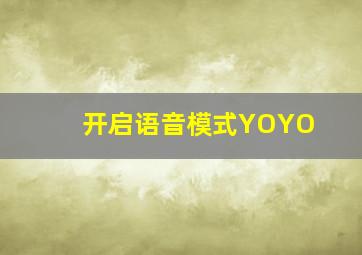 开启语音模式YOYO