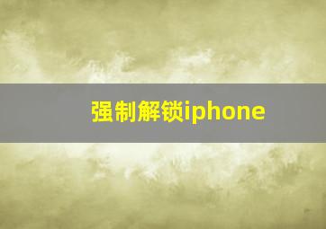 强制解锁iphone