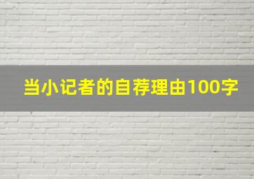 当小记者的自荐理由100字