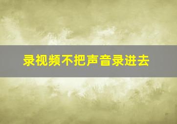 录视频不把声音录进去