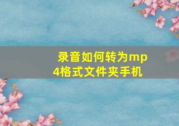 录音如何转为mp4格式文件夹手机