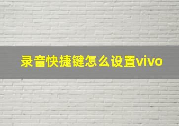 录音快捷键怎么设置vivo