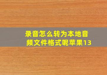 录音怎么转为本地音频文件格式呢苹果13