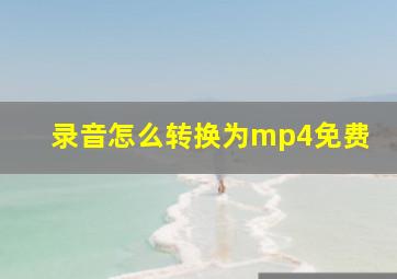 录音怎么转换为mp4免费