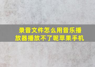 录音文件怎么用音乐播放器播放不了呢苹果手机