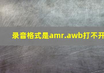 录音格式是amr.awb打不开