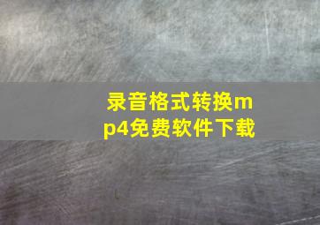 录音格式转换mp4免费软件下载