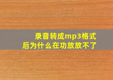 录音转成mp3格式后为什么在功放放不了