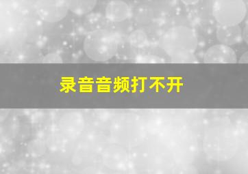 录音音频打不开