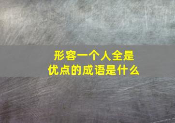 形容一个人全是优点的成语是什么