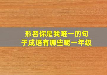 形容你是我唯一的句子成语有哪些呢一年级