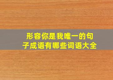 形容你是我唯一的句子成语有哪些词语大全