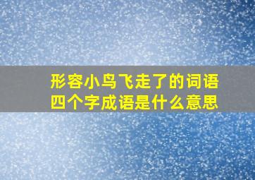 形容小鸟飞走了的词语四个字成语是什么意思