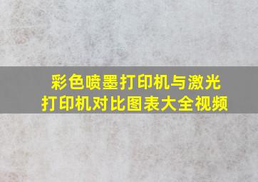 彩色喷墨打印机与激光打印机对比图表大全视频