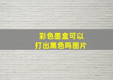 彩色墨盒可以打出黑色吗图片