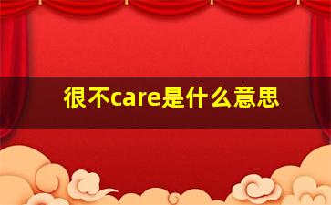 很不care是什么意思