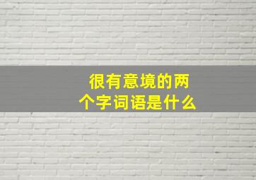 很有意境的两个字词语是什么